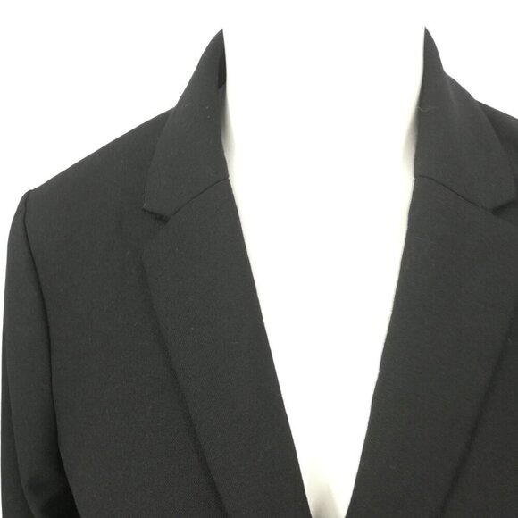 J Crew Factory Black Lightweight Wool Blazer Size 6 Lined Jacket Career 2 Button - Picture 4 of 13